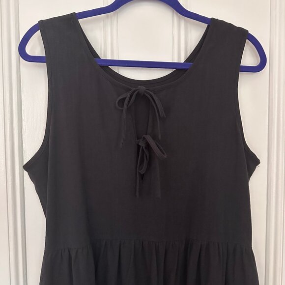 Tradlands Birdie Sleeveless Dress - Crinkle Cotton Black - Small - Picture 6 of 7